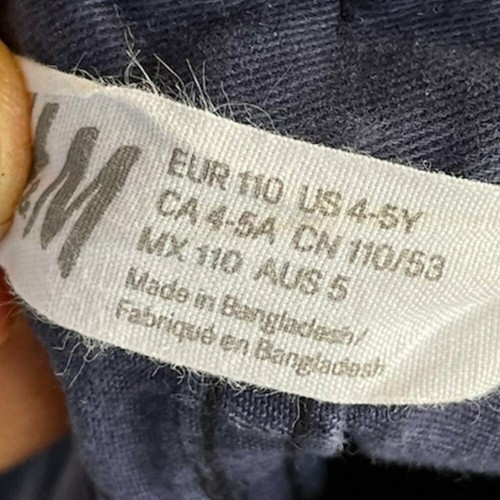 H.M Kids Boys Blue and Cream Straight Leg 2 Piece Belt Loops Pants Size 4 to 5 - Picture 6 of 9