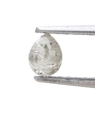 RUSTIC DIAMOND NATURAL DIAMOND 0.49TCW SNOW WHITE COLOR PEAR ROSE CUT ...
