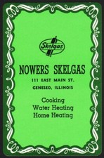 Vintage single playing card SKELGAS gas and oil Nowers Skelgas Geneseo Illinois