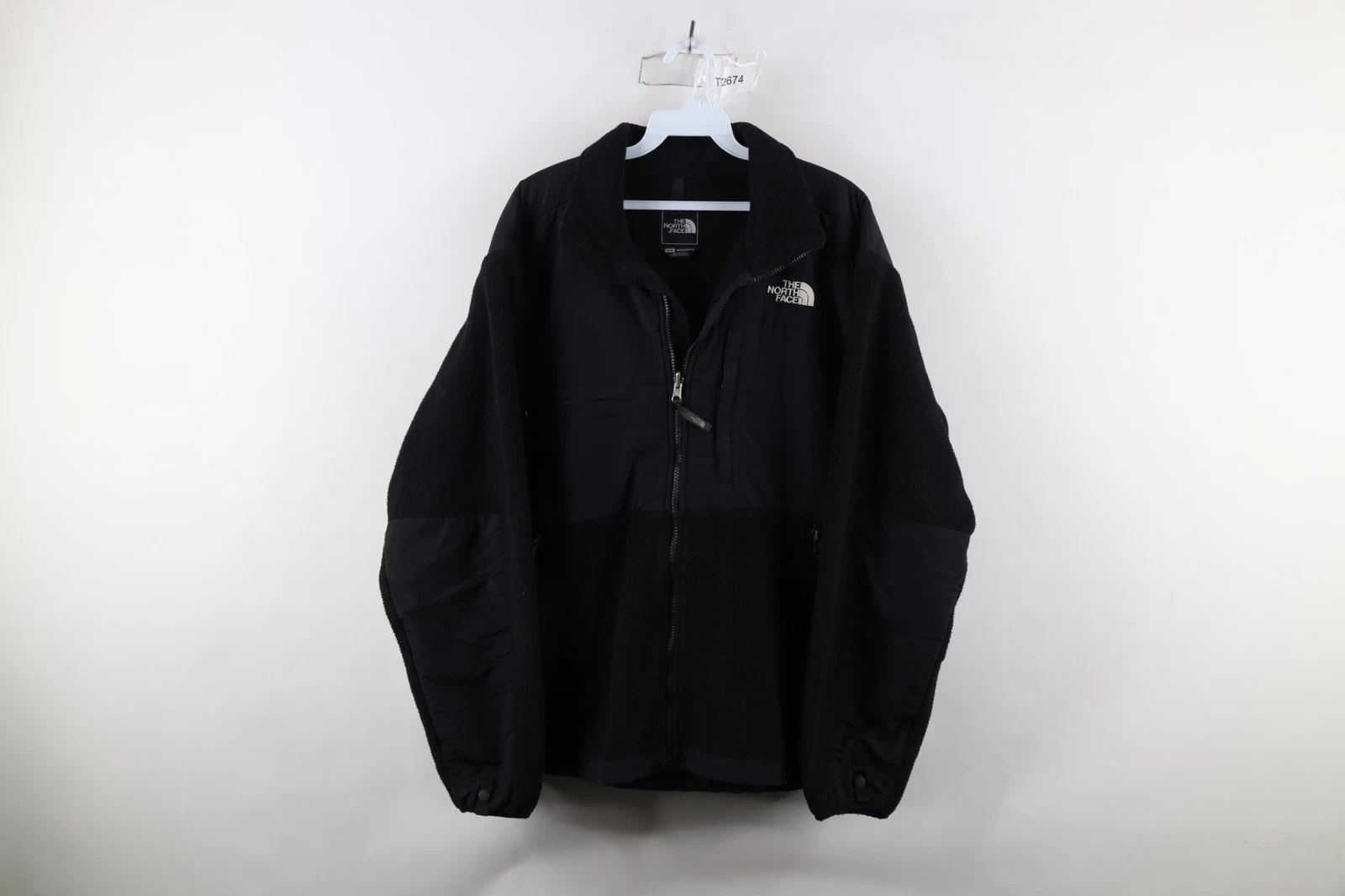 Vintage The North Face Mens Medium Faded Spell Out Denali Fleece Jacket Black