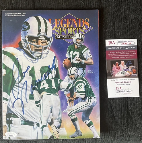 Joe Namath JSA Cert Signed  1994 Legends Magazine Autograph