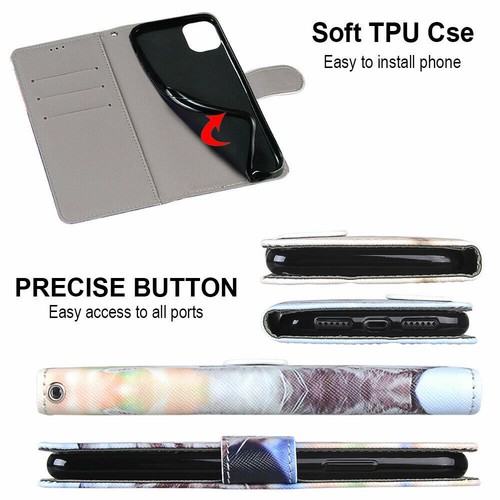 For iPhone 13 Pro Max 13 mini Pattern Wallet Leather Stand Slim Flip Case Cover - Picture 7 of 31