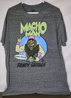 Macho Man Randy Savage Licensed WWE Graphic Tee Short Sleeve T-Shirt Size XL