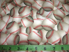 REMNANT OF BASEBALL FABRIC, COTTON - 34" X 23"