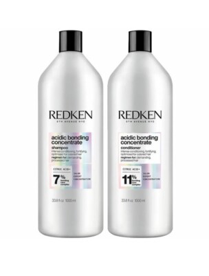 Redken Acidic Bonding Concentrate Shampoo Conditioner Liter Each. New and Sealed