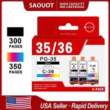 PGI-35 CLI-36 High Yield Ink Cartridges Lot for Canon 35 36 Combo Pack PIXMA