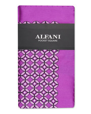 Alfani Men's Geo Silk Pocket Square Berry One Size