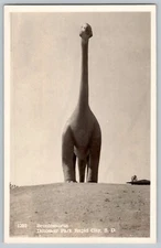 Rapid City South Dakota Dinosaur Park Real Photo Postcard RPPC 1925-42