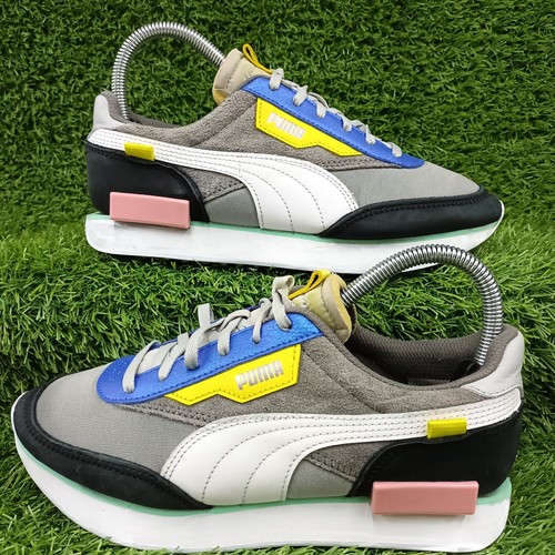 Puma Future Rider Royale Black Grey White Blue Yellow Trainers Size Uk 5 Ebay