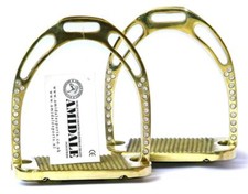 Jinn Steigbügel Reiten Reiter Messing Golden Mit 22 Kristalle Von AMIDALE