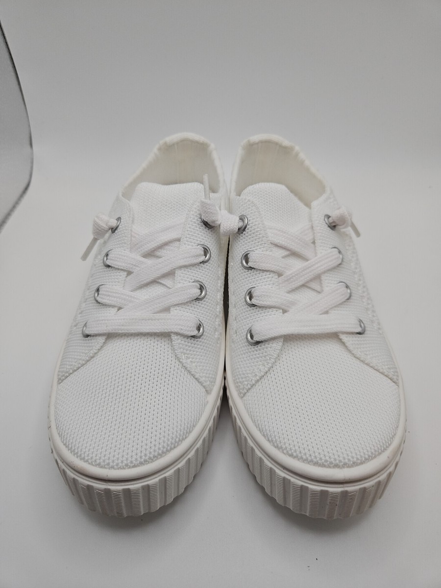 NEW Madden Girl Womens Marisa Slip-on Knit Sneakers Shoes in White