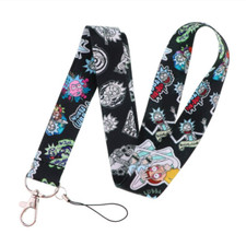 Rick And Morty Series Characters Black ID Badge Holder Lanyard