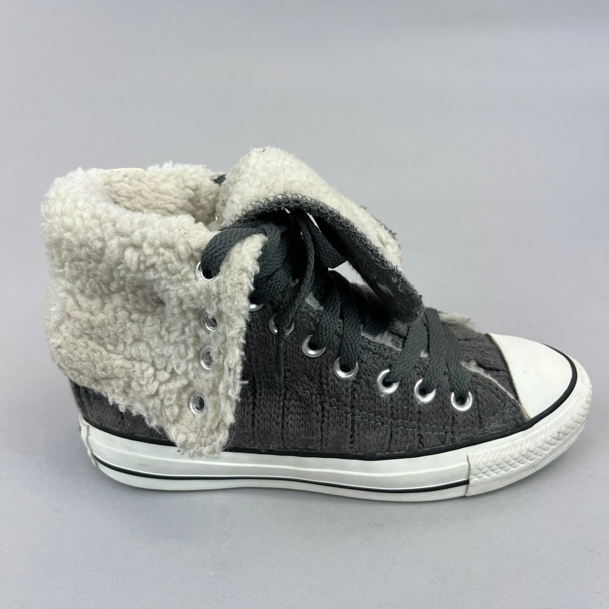 Converse Chuck Taylor AllStar Grey Knitted Fold Down Fleece Winter