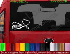 MEDIC Stethoscope Heart Decal Fire EMS Rescue Ambulance Medical Hospital ER