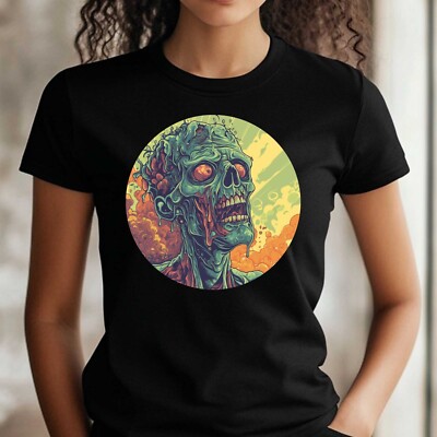 Frauen T-Shirt Zombie schmilzt Motiv Baumwolle Größe S bis 3XL