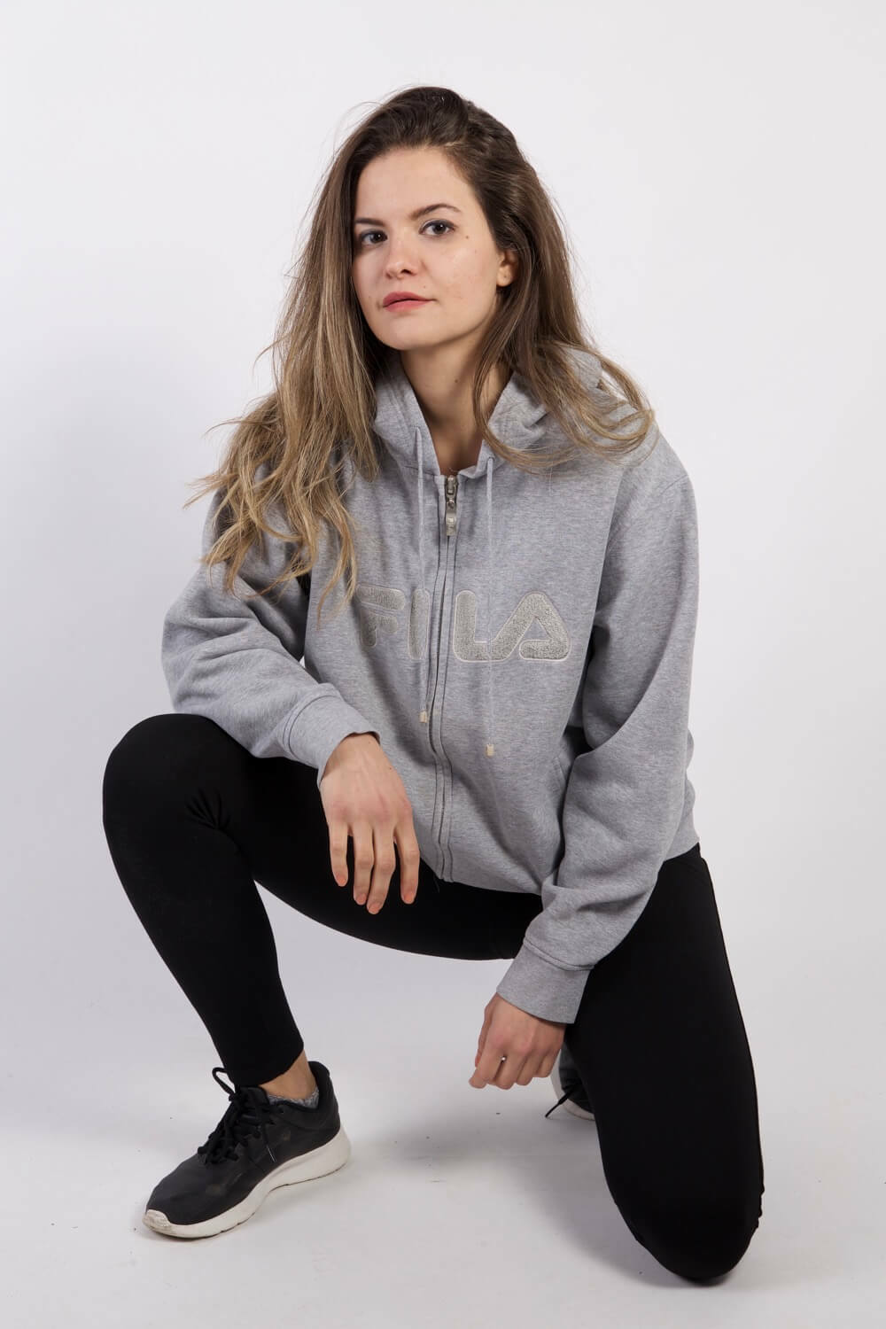 Fila Track Top Hoodie 90s Retro Vintage Grey Size XXL SW2240