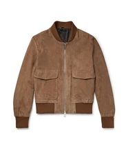 AMI Brown Suede Bomber Jacket, size Large - BNWT, RRP £990