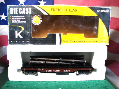K-LINE K713-2011 Southern RR Remote Operating Log Dump Flat Car With Log Load