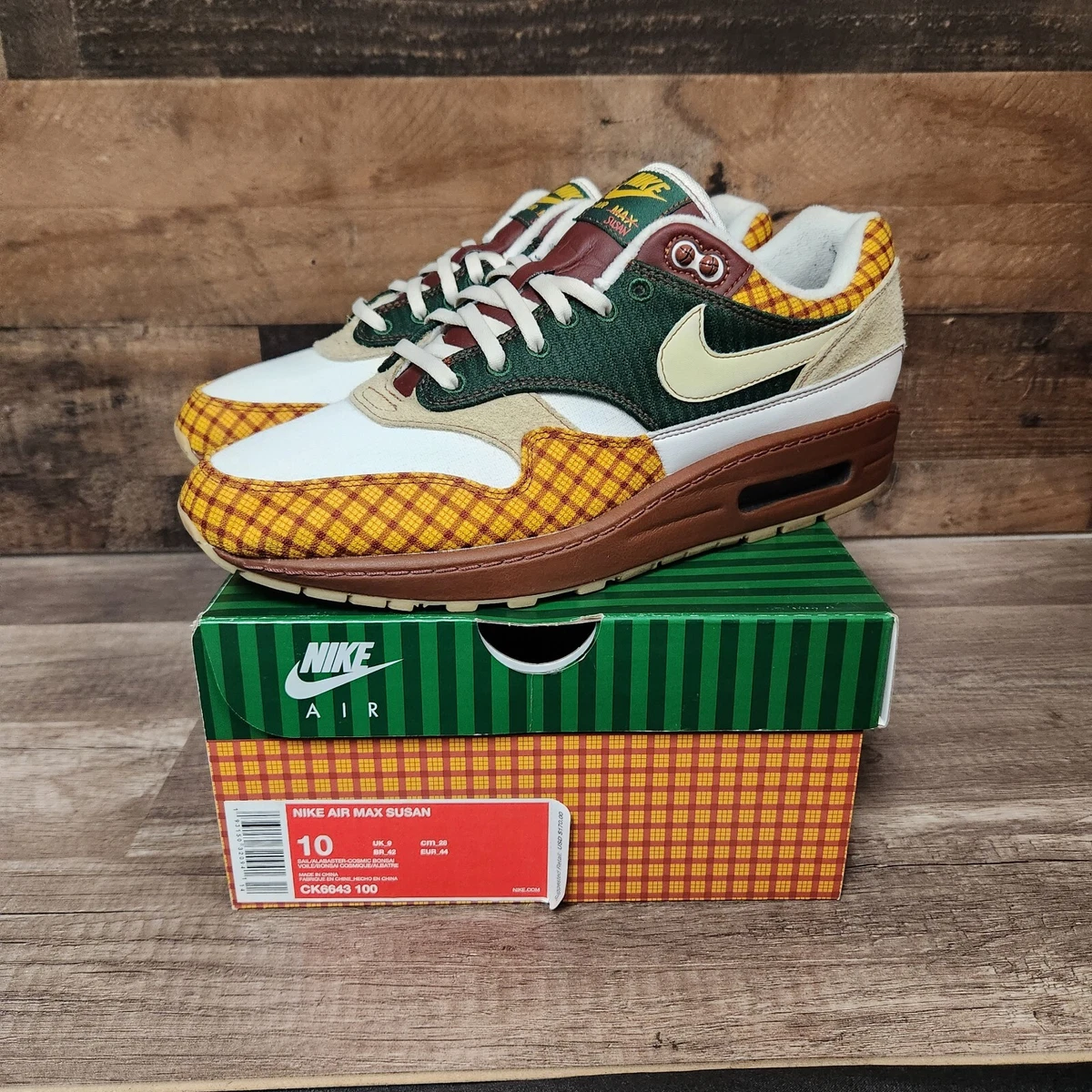 solide sjaal piek 2019 NIKE AIR MAX 1 MISSING LINK SUSAN SZ 10 CK6643 100 WHITE BROWN  SNEAKERS | eBay