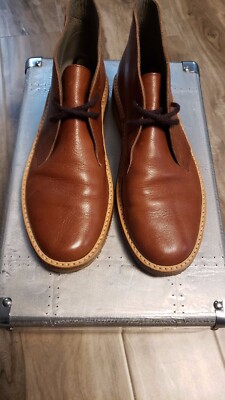Canali Light Brown Leather Chukka Boots Size US 10 Made in  display picture 1