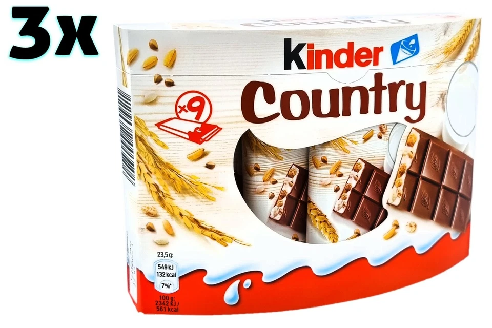 27pcs / 3boxes KINDER COUNTRY 🍫 genuine chocolate from Germany 1.4lbs total - Image 2 of 2