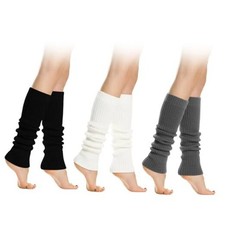 3-Pack Leg Warmers, Cable Knit Leg Warmers for Ballet Women,80s Style for