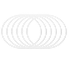 8 Inch Dream Catcher Rings, 6 Pcs Plastic Macrame Wreath Floral Round Ring