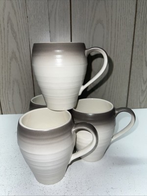Mikasa Swirl Ombre Mocha Coffee Mugs Set of 4 ~ Large Mugs 4.5  Excellent