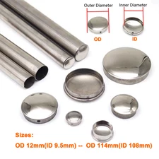 Stainless Steel Round End Cap Caps For Tubing Pipe Inserts Bungs Blanking Plugs