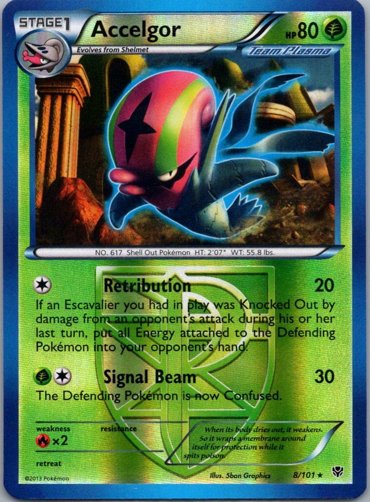 Pokemon TCG Accelgor 8/101 Plasma Blast Rev Holo NM