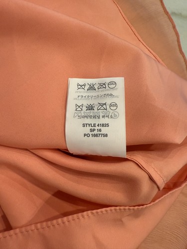 J Crew Dress Womens 2 Coral Silk One Shoulder Pleated Chiffon Cocktail Formal - Picture 10 of 12