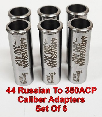 44 Russian to 380ACP Caliber Adapter - 6 Pack -  Chamber Reducer - Free Ship!