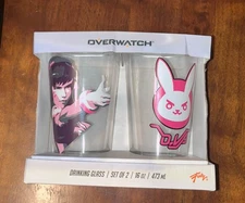 Overwatch D.va Drinking Glasses Beverage Cup 16 Oz. Blizzard Collectors