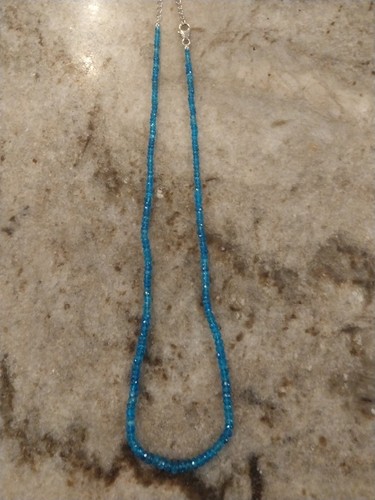 Collana di perle rondelle sfaccettate Malgache Neon Apatite 18"Rodo/Argento. 55,0 carati - Foto 15 di 21