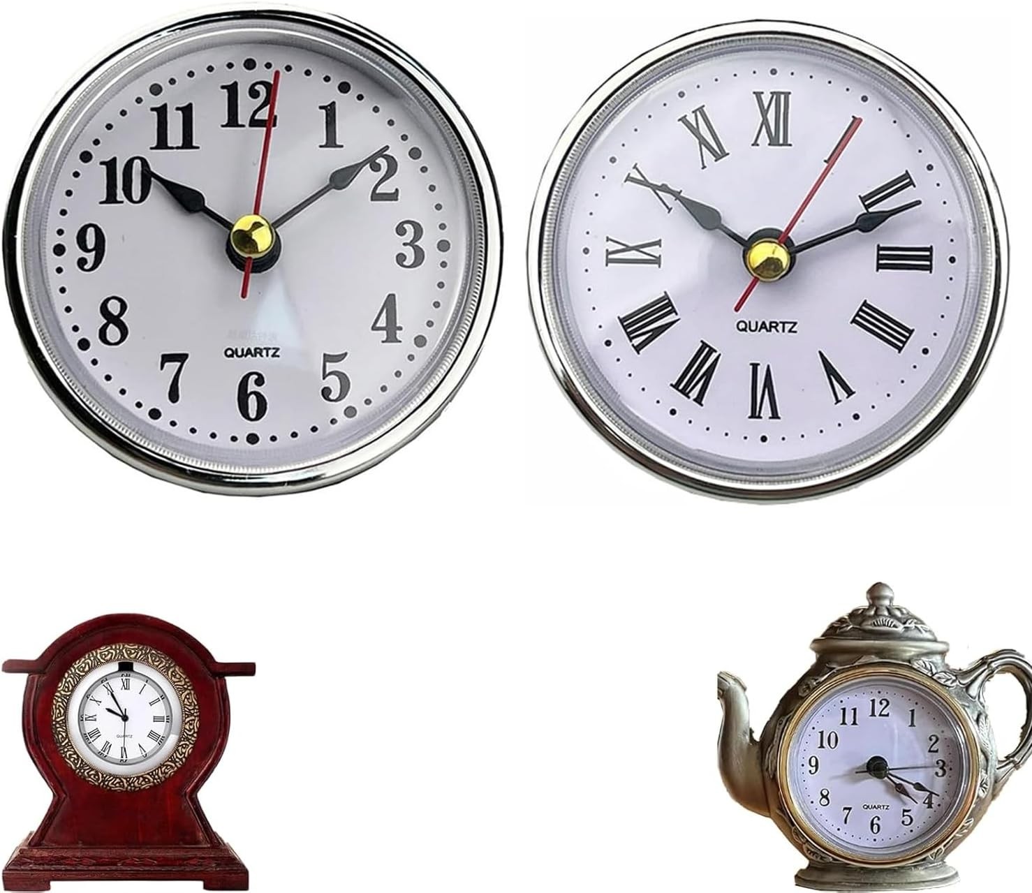 2 PCS Mini Clock Face Insert Replacement, Fit 2-1/2 65mm Dia
