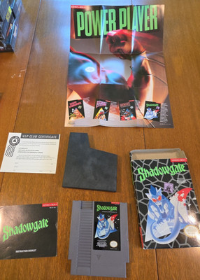 Shadowgate (Nintendo NES) Complete in Box CIB Working power player poster