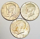 1965 1967 1968-D Kennedy Half Dollar 50C 40% Silver Business Lot of 3