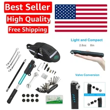 All-in-One Bike Repair Kit with Blue Mini Pump & 16 Tools - Effortless Repairs