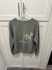 Women's Viacom International Inc. MTV Music Television Olive green Size-M Shirt