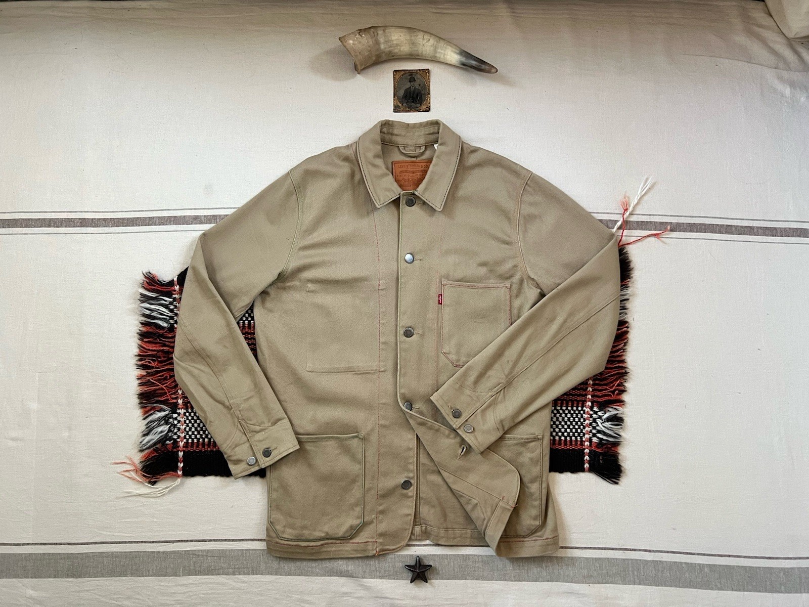 Levi's Engineer Chore Jacket L Customised Railroa… - image 1