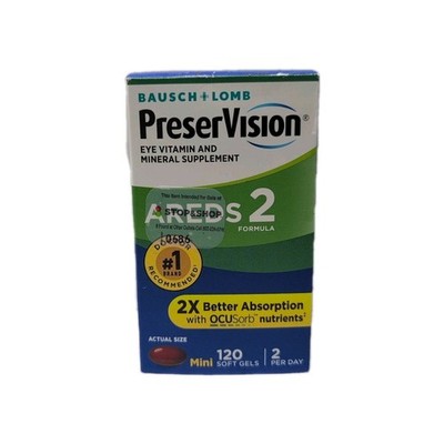 PreserVision Areds 2 Eye Vitamin and Mineral- 120 Softgels. Exp: 06/2027
