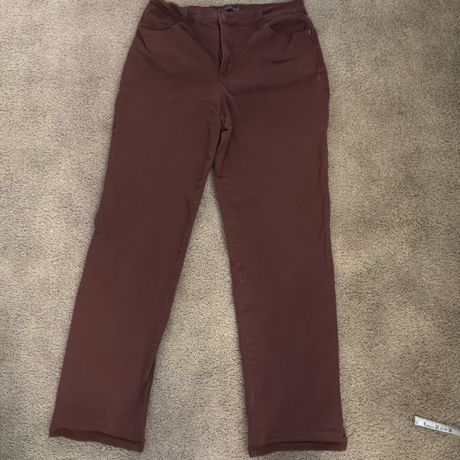 Gloria Vanderbilt Jeans Womens 10 Burgundy Amanda High Rise Slim Stretch Denim
