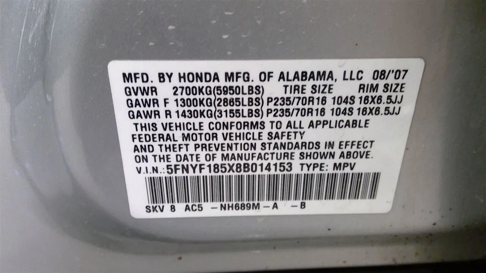 Honda Pilot 2008 ECM 8084436 0864 Foto 4 de 4