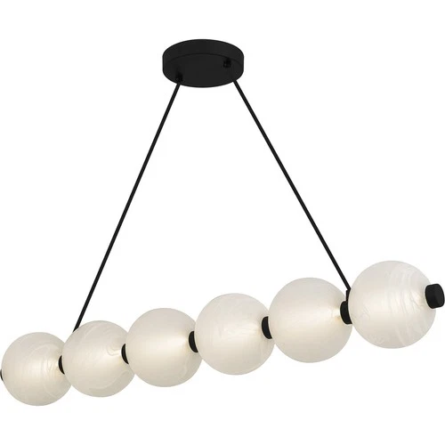 Matte Black LED Linear Chandelier from the Clarendon Collection - Picture 4 of 5