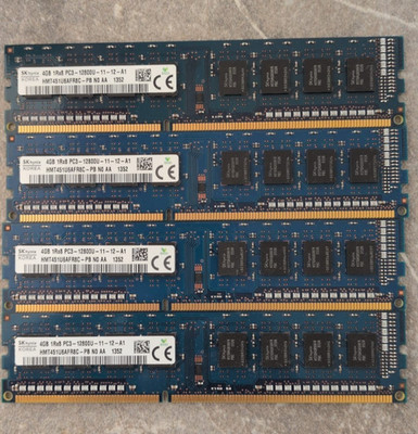 4 Stück Hynix HMT451U6AFR8C-PB (4GB, PC3-12800 (DDR3-1600), DDR3 SDRAM, 1Rx8 PC3