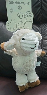 Giftable World 7'' Two Tone Lamb Dog Toy w/Squeaker, P19016 New