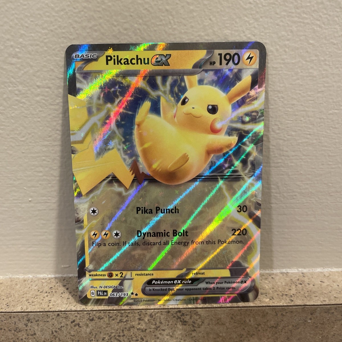 Pikachu ex Double Rare SV02: Paldea Evolved 063/193 - Pokemon TCG 2023 - NM