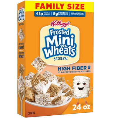 Kellogg s Frosted Mini-Wheats Breakfast Cereal, High Fiber, 48g Whole Grain