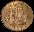 Photo of a 1953 Elizabeth II Half Penny from an eBay listing that sold on Jul 4, 2026
