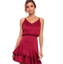 Lulu's Women's Burgundy Mini Dress Sz Medium